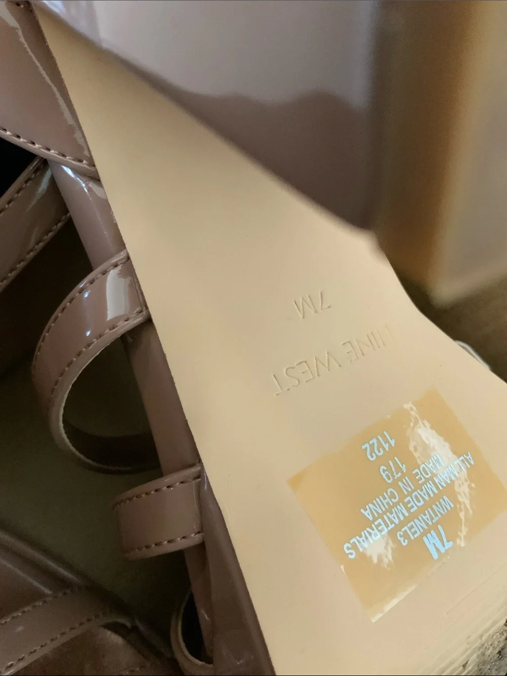 Nude NINE WEST strappy platform heels size 7M